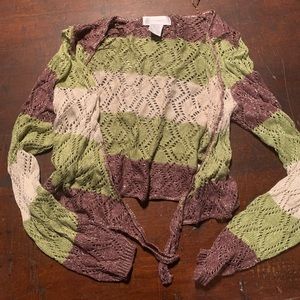 Worthington front tie half cardigan